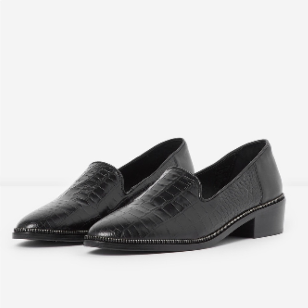 The Kooples ZIPPED BLACK CROCODILE-PRINT LEATHER New never been worn